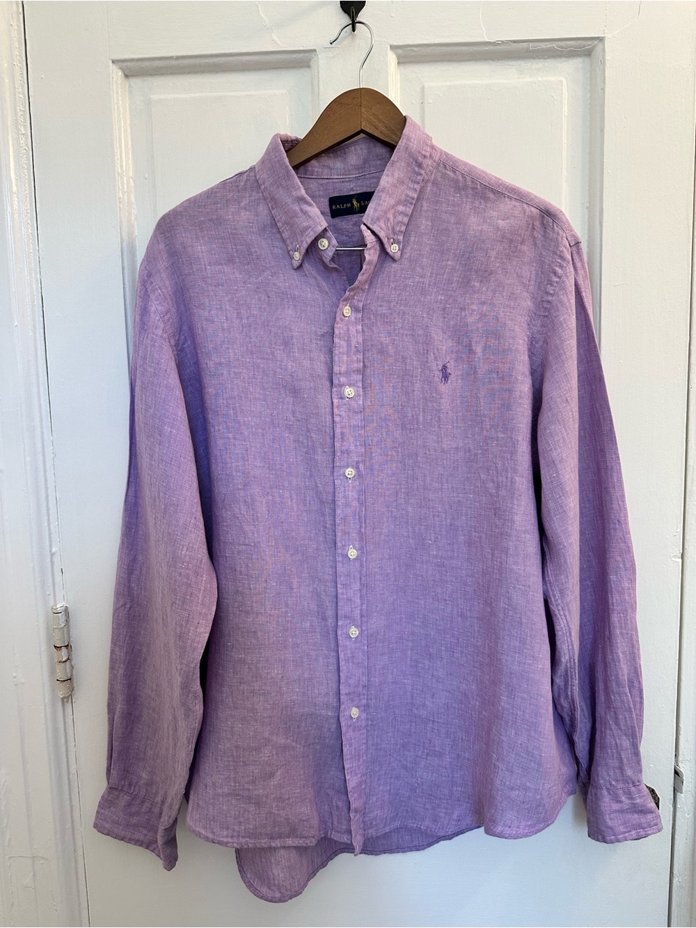 NWOT Ralph Lauren Purple Linen Button-Down Shirt